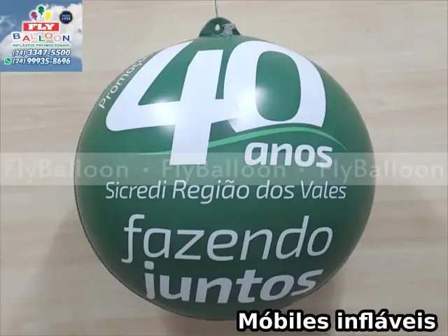 Móbiles infláveis promocionais promoção 40 anos Sicredi Região dos Vales